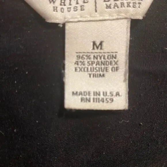 White House Black Market sz. M black wide lace trim Camisole w/adjustable straps - Picture 11 of 12